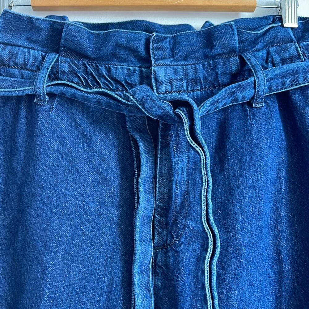 Boden Wide Leg Paperbag belted waisted hi rise Jean trouser pants sz 8 - Picture 5 of 8
